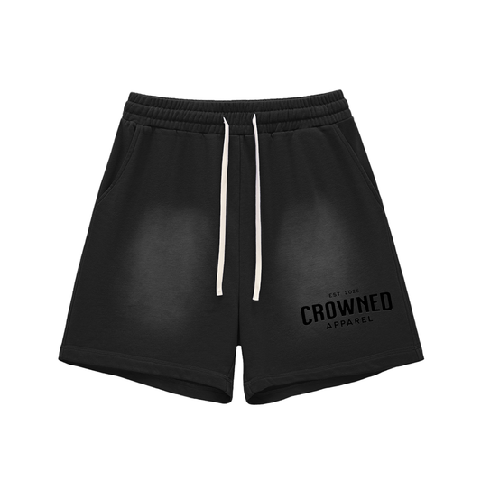 Crowned Apparel - Faded raw Edge Cotton Shorts