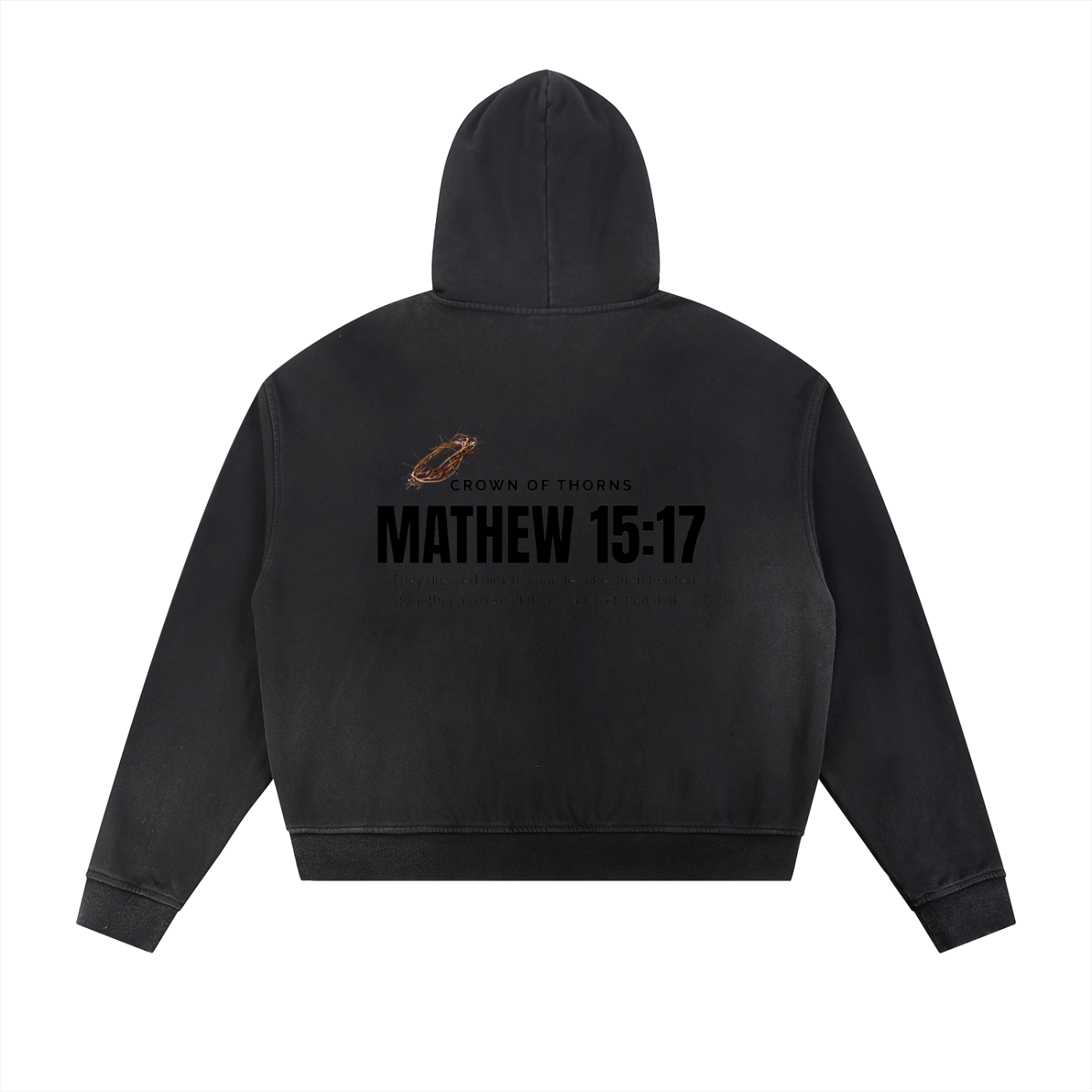 Crowned Apparel - Faded frayed zip-up hoodie