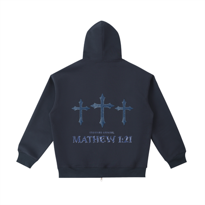 CROWNED - “Matthew 1:21” Heavyweight Pocket Hoodie