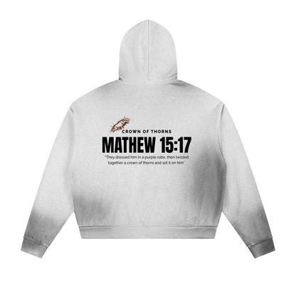 Crowned Apparel - Faded frayed zip-up hoodie