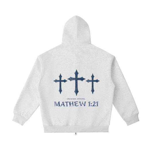 CROWNED - “Matthew 1:21” Heavyweight Pocket Hoodie