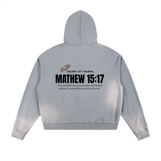 Crowned Apparel - Faded frayed zip-up hoodie