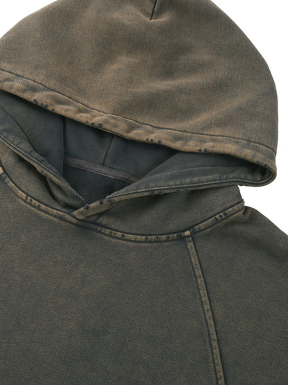 Crowned Apparel - "James 1:12" Vintage Washed Frayed-Hem Short-trim Light weight hoodie