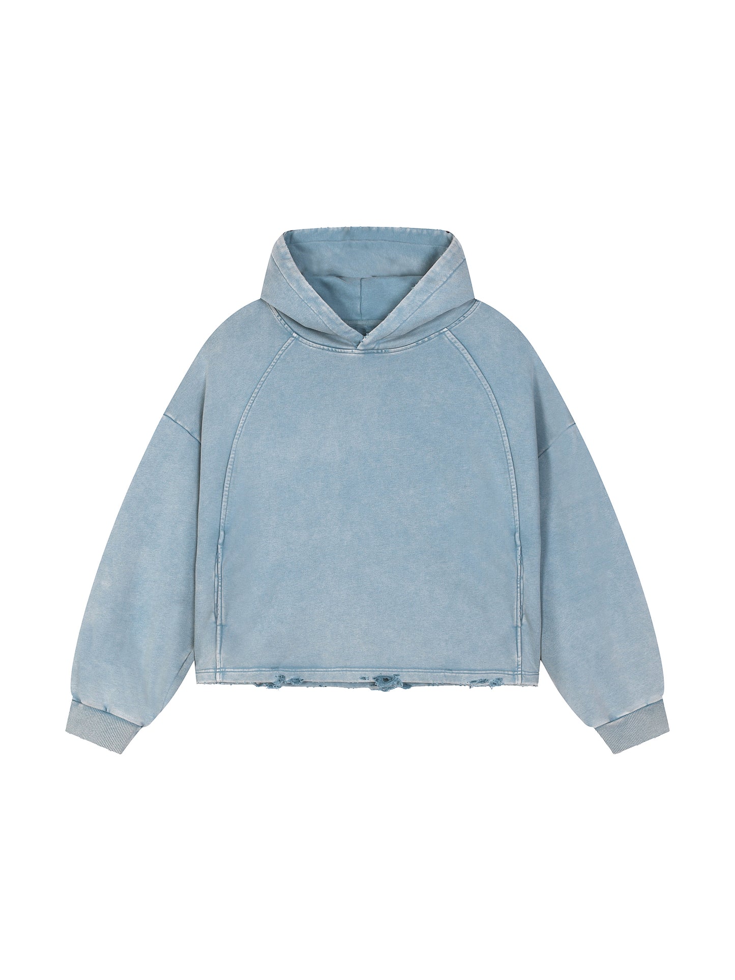 Crowned Apparel - "James 1:12" Vintage Washed Frayed-Hem Short-trim Light weight hoodie