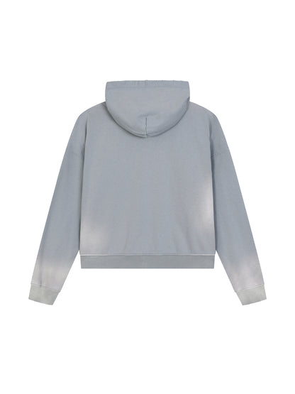 Crowned Apparel - Faded frayed zip-up hoodie