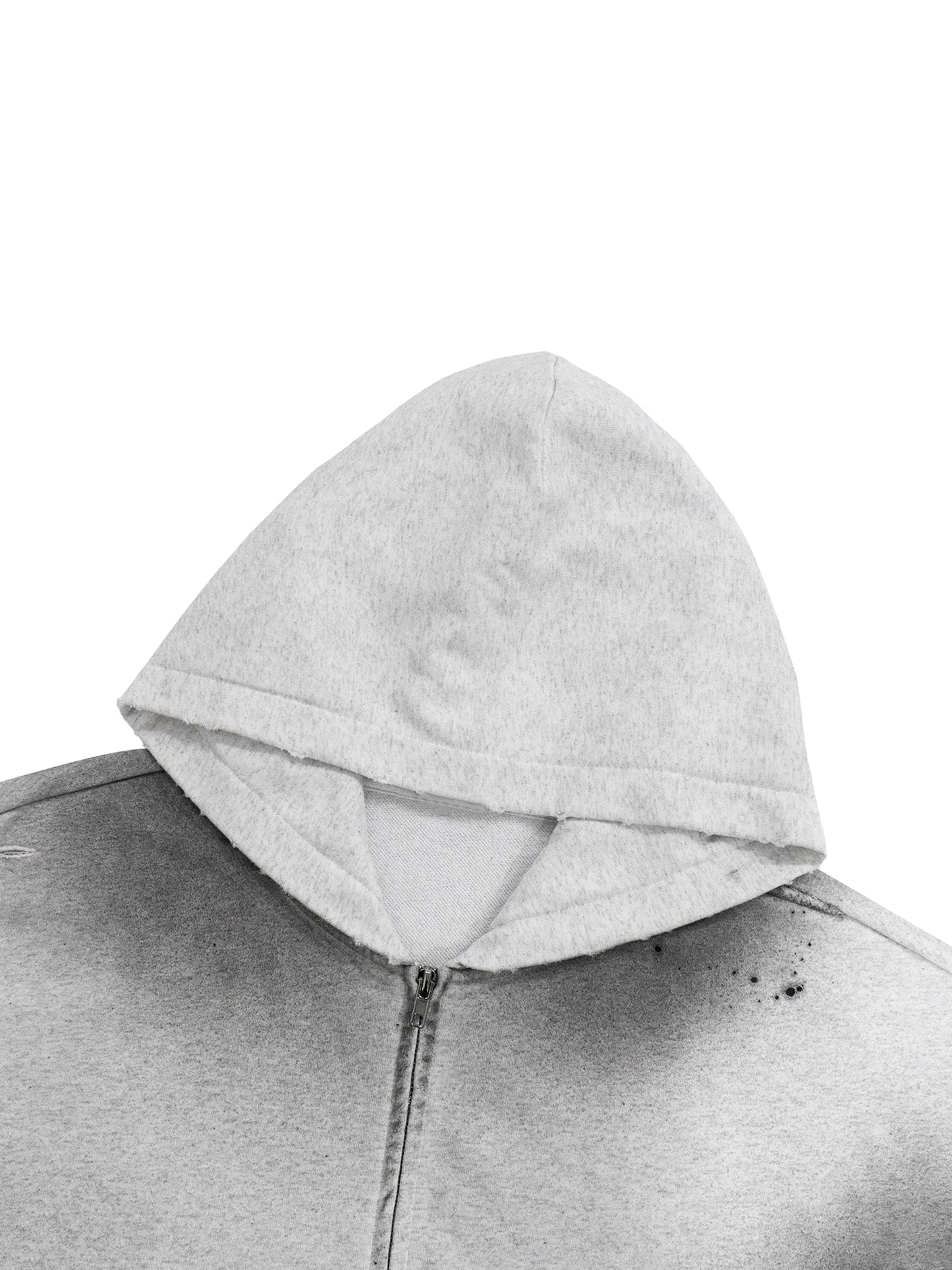 Crowned Apparel - Faded frayed zip-up hoodie