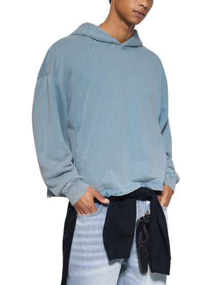 Crowned Apparel - "James 1:12" Vintage Washed Frayed-Hem Short-trim Light weight hoodie
